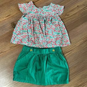 Genuine Kids From Osh Kosh Size 18mo Baby Girls Matching Outfit Set Shirt/Skirt
